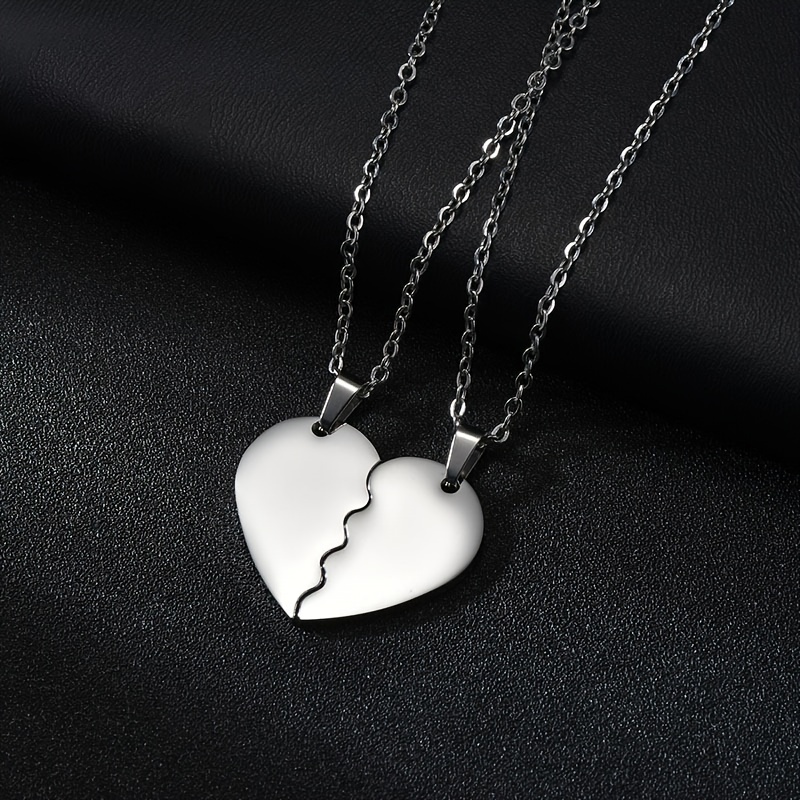 Boyfriend Girlfriend Necklaces Half Hearts Broken Heart Necklace