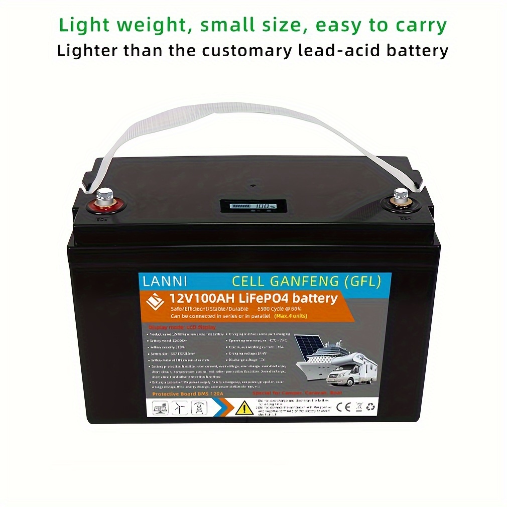 

Lithium Battery 12v Large-capacity Portable Multifunctional Large Capacity Marine Car Outdoor Solar Charging 100ah Batteries