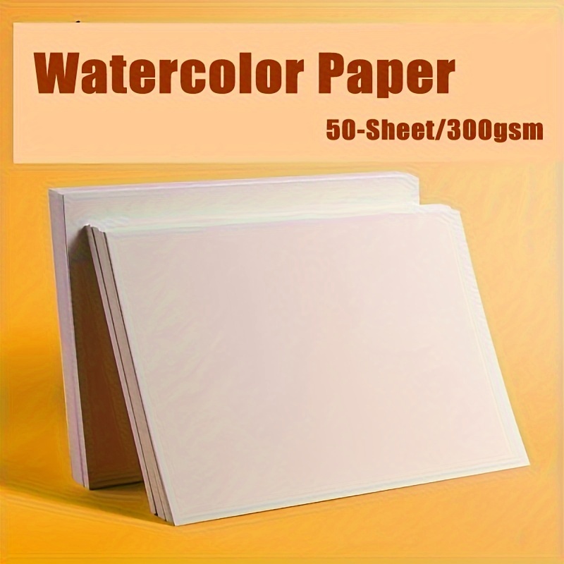 

50 Sheets Blank Watercolor Paper Cards, 140lb/300gsm, 21x14.8cm/8.27x5.8inch, White Acid-free Heavyweight Paper For All