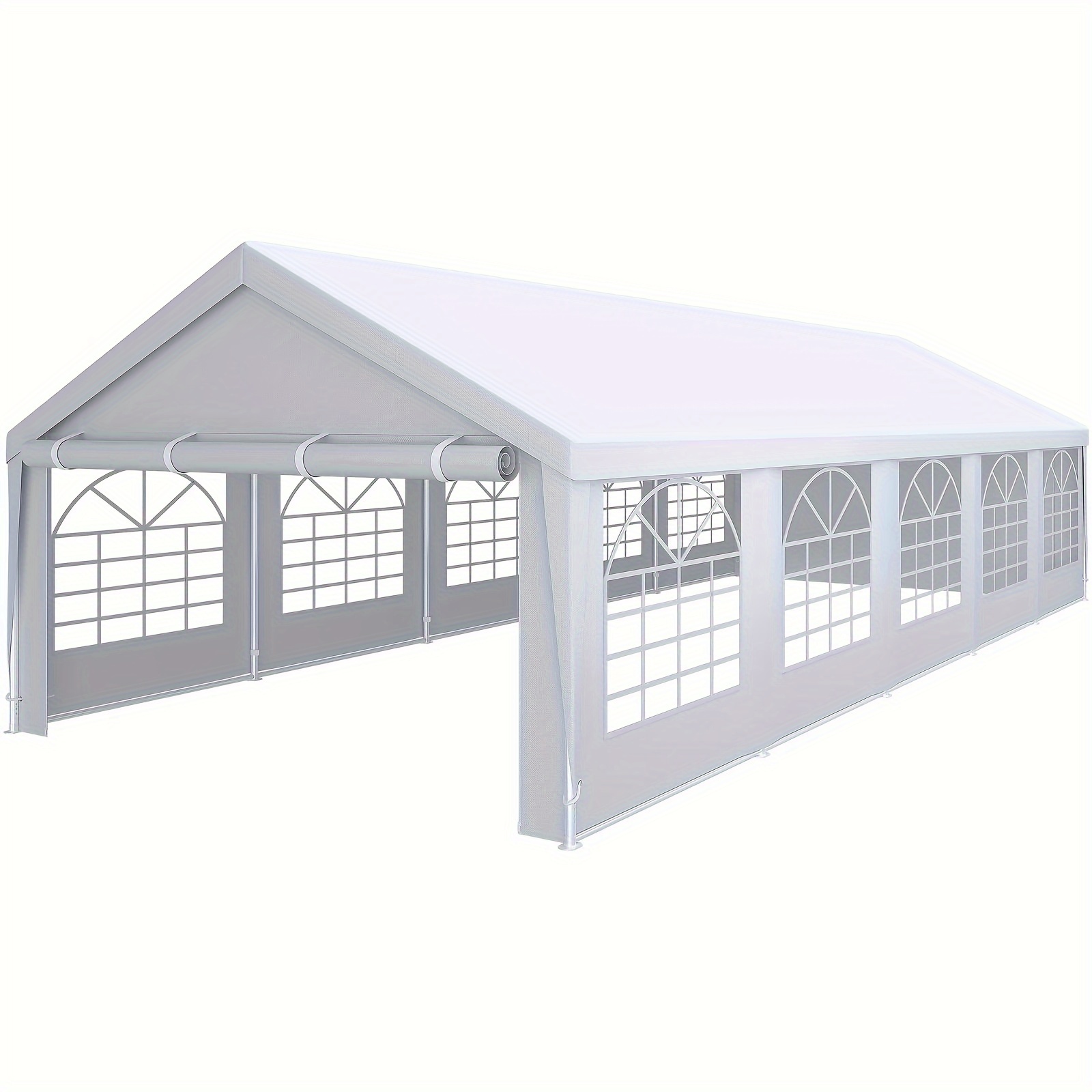 

Homiflex 16x32ft Party Tent Heavy Duty Wedding Tent Event Shelters Outdoor Canopy Upgraded Galvanized Steel Carport With Removable Sidewall Windows For Commercial And Parties (white)