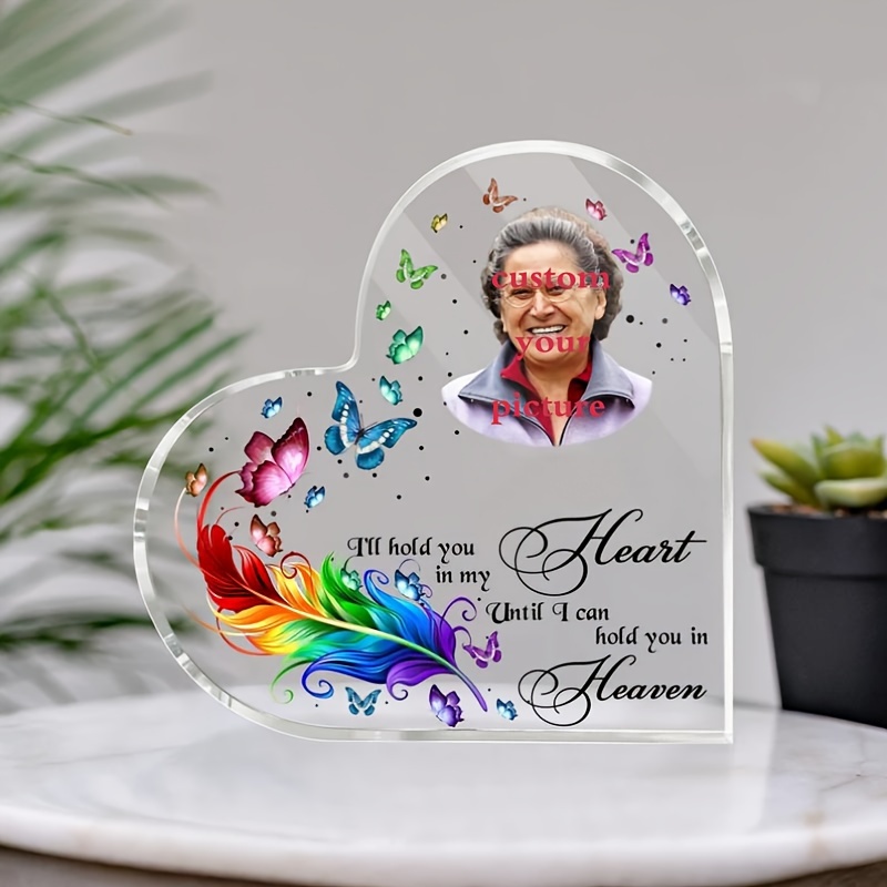 

I'll Hold You In My Heart Memorial Loss Mom Dad Memorial Gift For Family Members Grief Gift, Photo Customization (3.93inchx3.93inch)