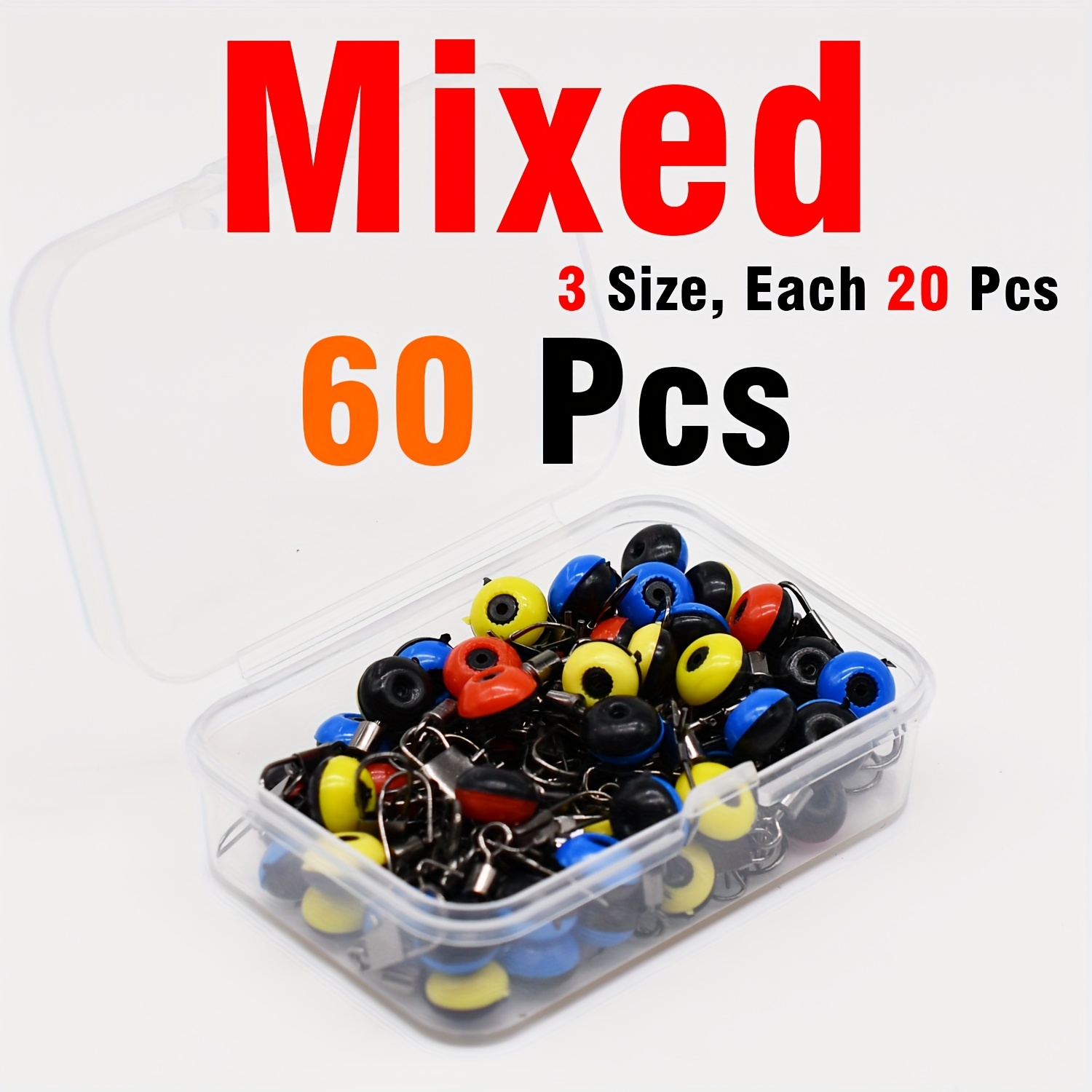 E-shop 60/100 Stück pro Packung Robuste Angelpositivs mit Drehringen, geeignet für Meeresangeln, inklusive Verbinder für Spinnpositivs und Angelzubehör