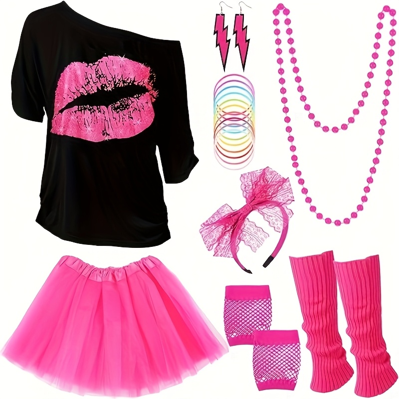 Set of 17 Additions for Women'S 80S Costumes * Retro-Themed Parties And  Cosplay