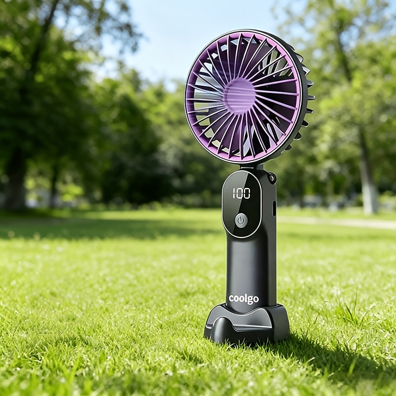 3-in-1 Multi-functional Quick Cooling Outdoor Fan, Usb Rechargeable With 6 Adjustable , 90-degree Foldable Base Stand