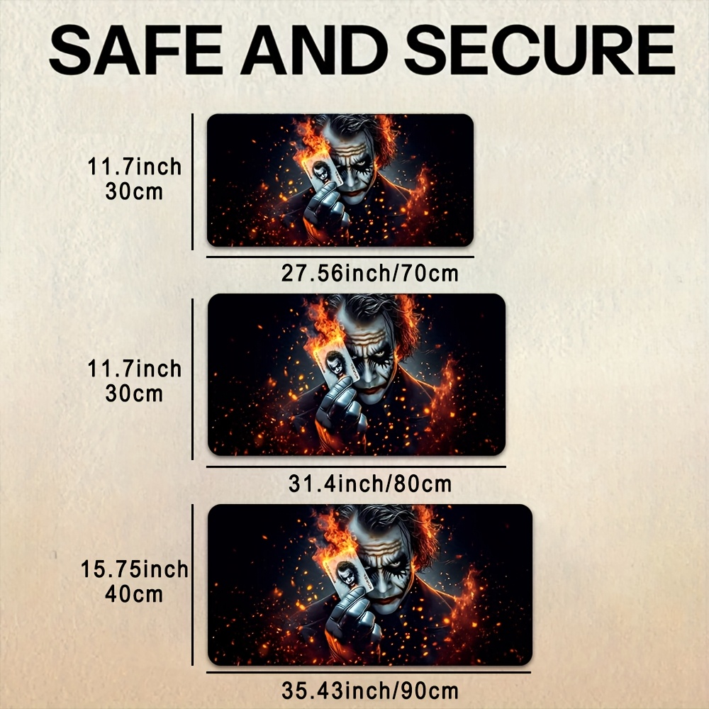 1pc, Warner Bros Joker Movie Comic-Themed Exquisite Design Extra Large Gaming Mouse Pad, Suitable for Office Desk, Computer Table, Keyboard Mat, Multi-Functional Office Supplies, Birthday Gift, Christmas Present