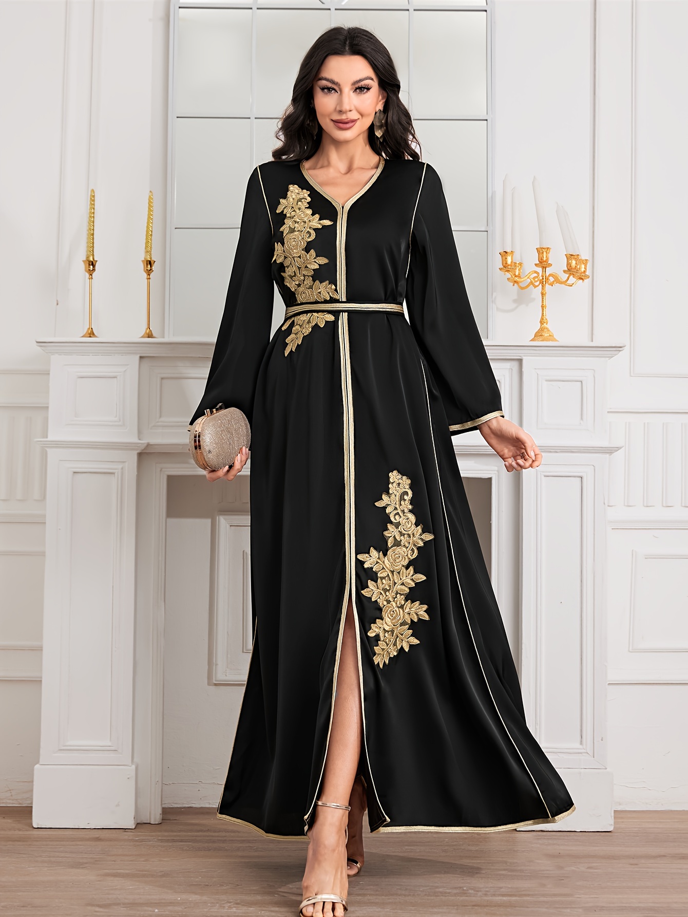 Ramadan Plus Size Boho Kaftan Dress Women's Plus Embroidered - Temu