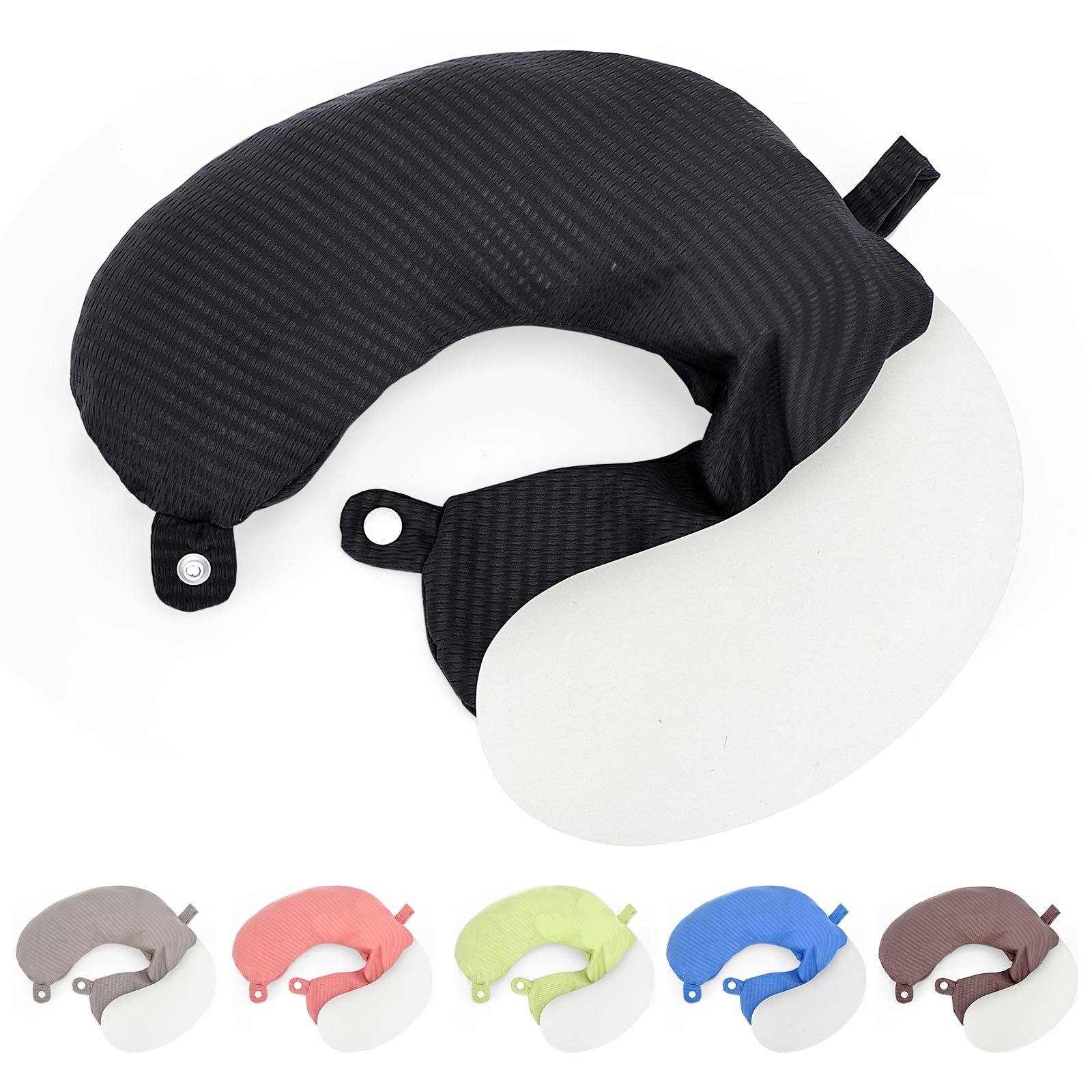 Image of 1pc Travel Neck Pillow Cover Neck Pillow Replacement Cover Travel U Neck Pillow Case Cover Soft And Smooth Neck Pillow Cover Blue ( Pillow Cover, No Filler)
