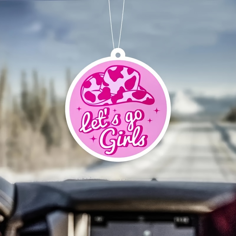 

Pink Cowboy Hat Car Air Freshener - Long- Scent, Mirror Charm, For Bedroom & Closet Decor, Easy-to-use Paper Fragrance