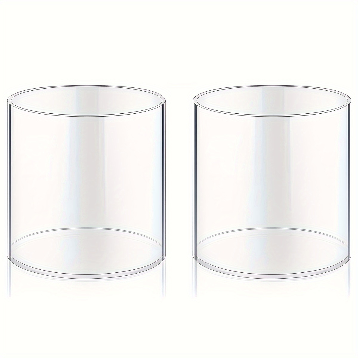 Image of Acrylic Cylinder Vases For Centerpieces, 2pcs Small Clear Candle Holders Floating Candle Vases Christmas Decor Bulk For Flower Vase Home Wedding Formal Table Centerpiece Decor