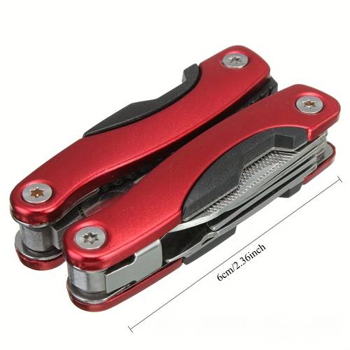 item picture 9 in 1 portable multifunctional folding pliers compact survival tool for camping outdoor activities screwdriver and bottle opener metal and plastic no electricity needed ideal for travel and