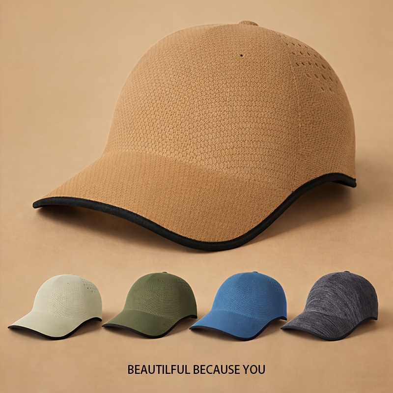 1pc Seamless Baseball Cap, Breathable Snapback, Quick-dry Cap, Plain Cap