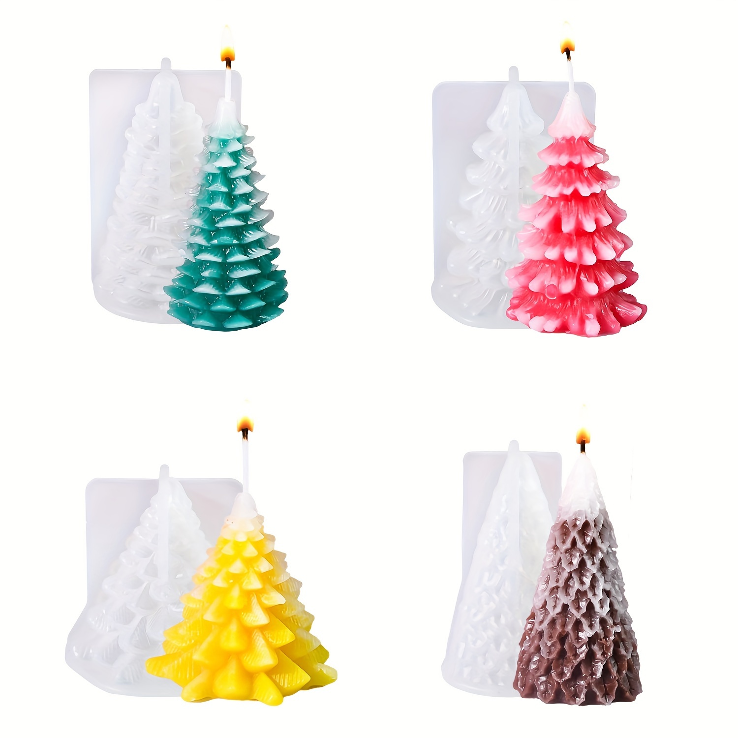 

Festive Christmas Tree Candle Molds: Diy Resin Drip Candle Molds For Silicone - No Power Required