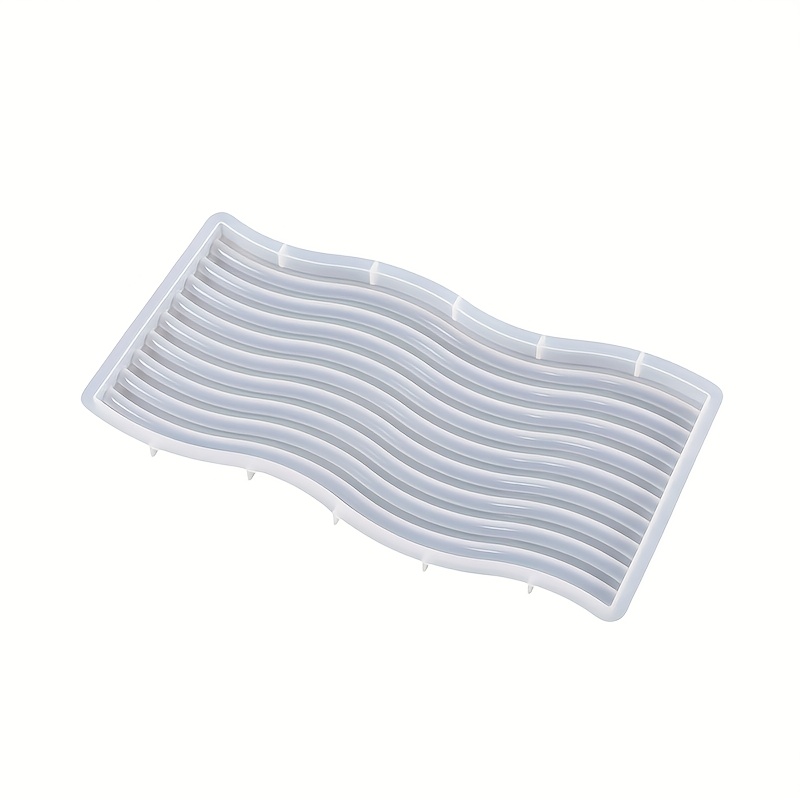 Image of Resin Silicone Mold Striped Wavy Tray Mold Epoxy Casting Geometry Large Plate Mold For Diy Handmade Plaster Jewelry Tray Mold Home Decor Mold