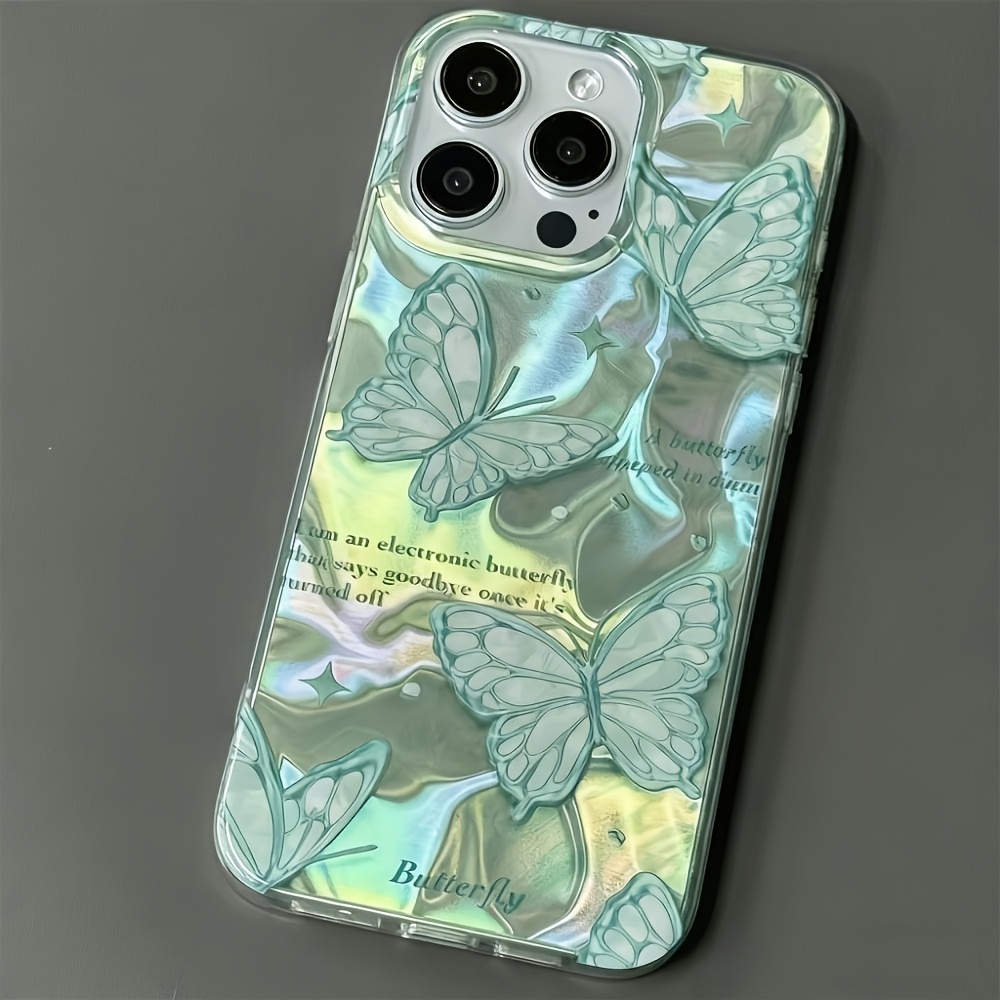 TEMU Phone Case: Mint Green Ripple Pattern Phone Case, Suitable For Iphone 17/17 Air/16/15/14/13/12/11 Pro Max/xr/xs/xs . A Popular Birthday Gift,