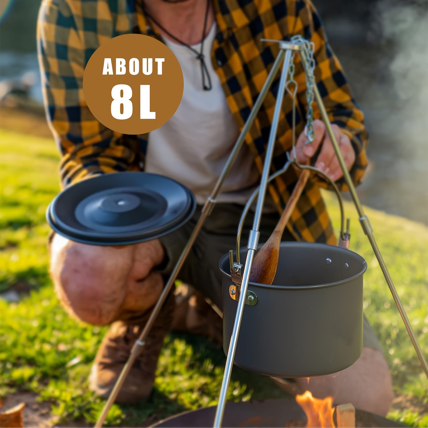 

Hanging Pot For 8 Cooking, Portable Hanging Pot For Camping