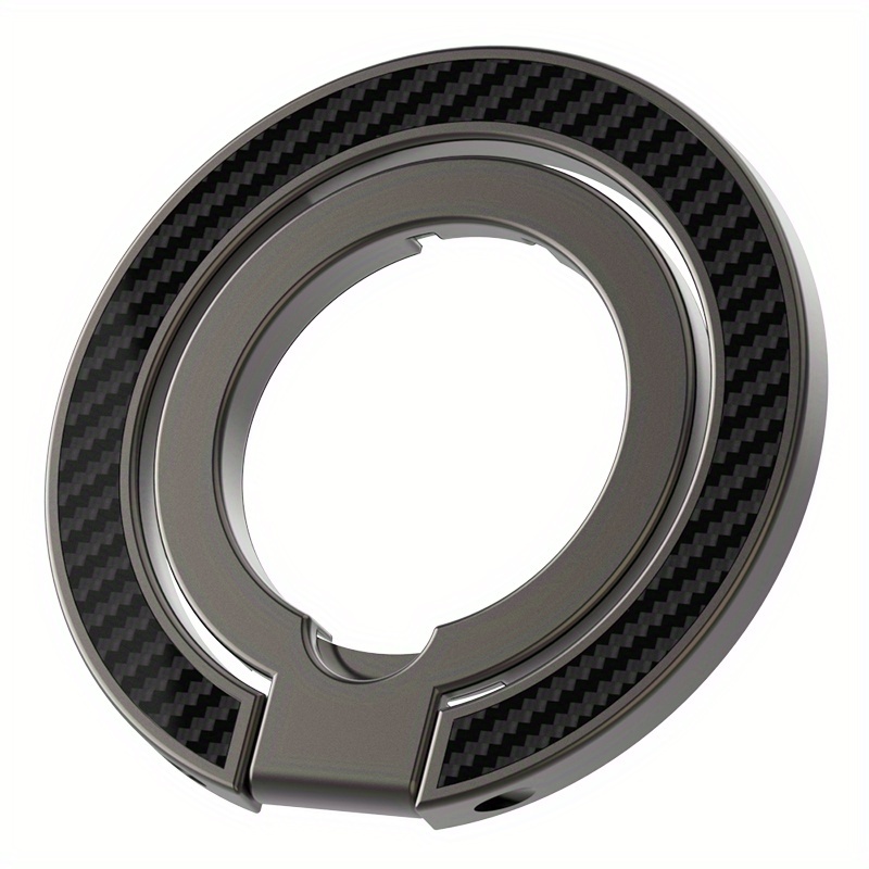 TEMU 2025 New Double-sided Magnetic Stand For Iphone Mobile Phone Metal Finger Ring Holder Car High-level Carbon Fibre Electroplating Magnet Bracket
