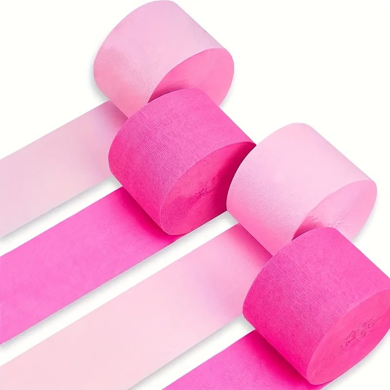 

rouleaux de de crêpe et rose, adaptés pour les fêtes, les , les anniversaires et les décorations de douche, mesurant 1.8 pouces par 82 pieds par rouleau.