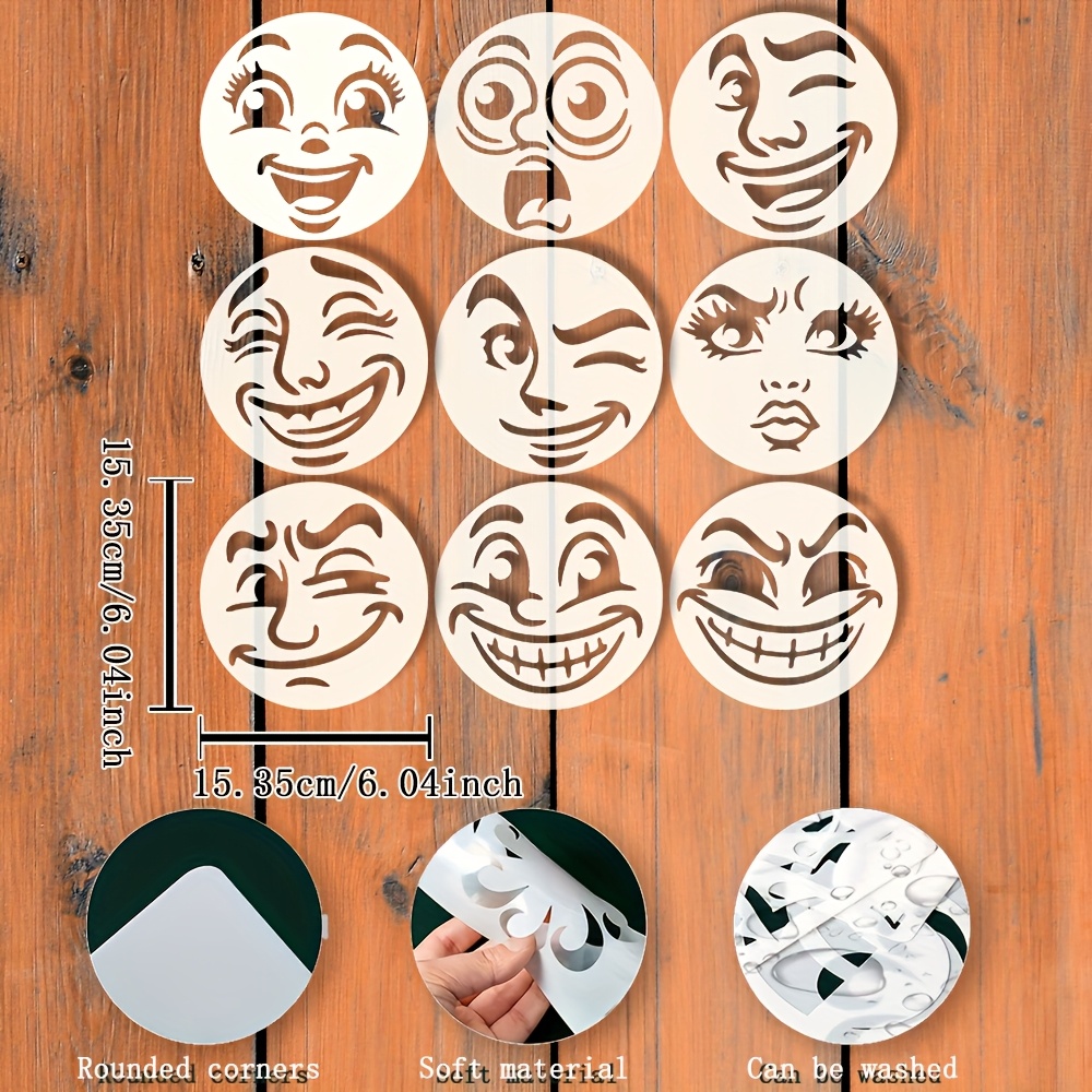 9pcs Template Set for Hand-Drawn and Tracing Projects
