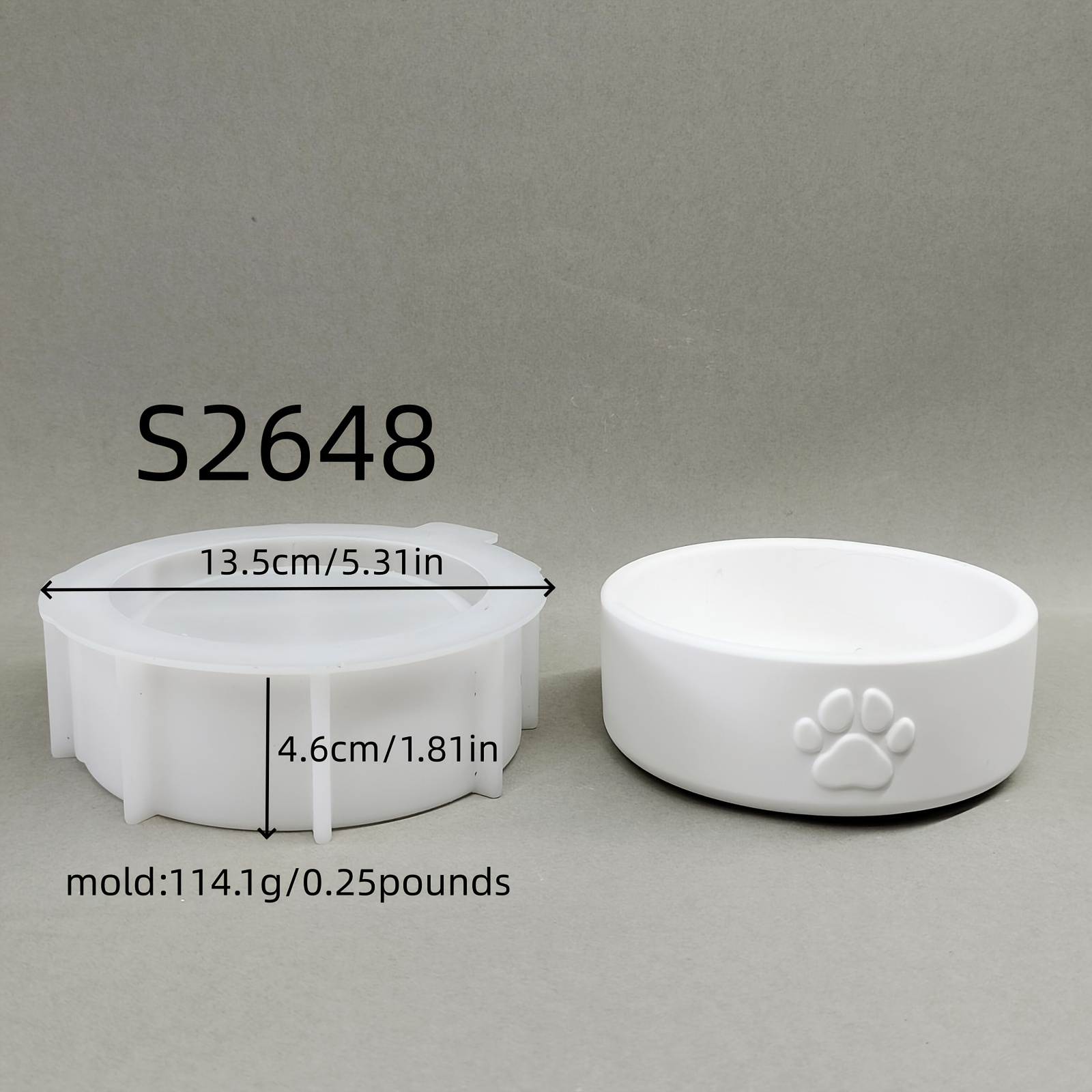 Image of Silicone Resin Mold For Dog Paw Storage Bowl, Decorative Silicone Molds For Candles, Plaster Ornaments, And Home Decor Epoxy Resin Molds S2648/114.1g