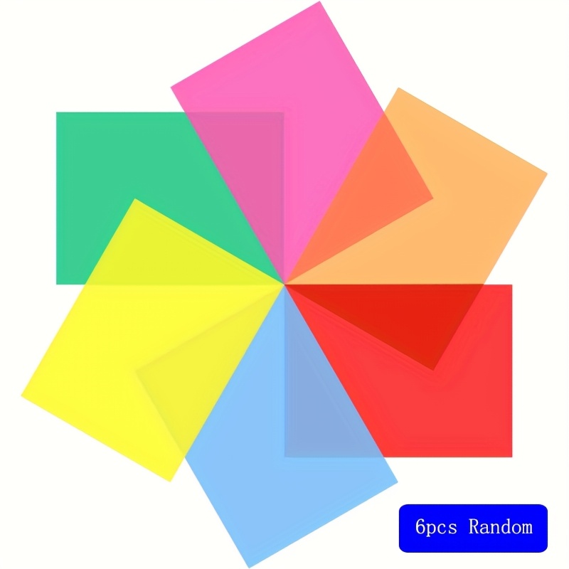 TEMU 6pcs Random Color Overlay Sheets For Visual Relax- Transparent Bookmark Reading Guides To Assist Beginners With Visual Impairments.