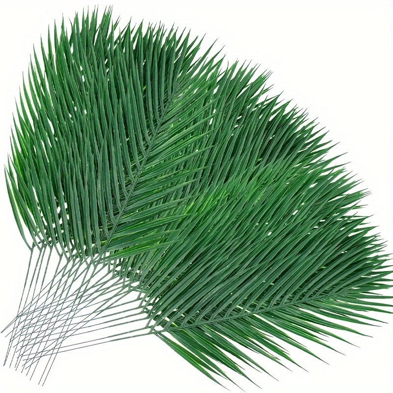 

10 Artificial Palm Leaves - High-quality, Strong Branches, Suitable For Home Decor, Summer Theme, June , And Various Room Types