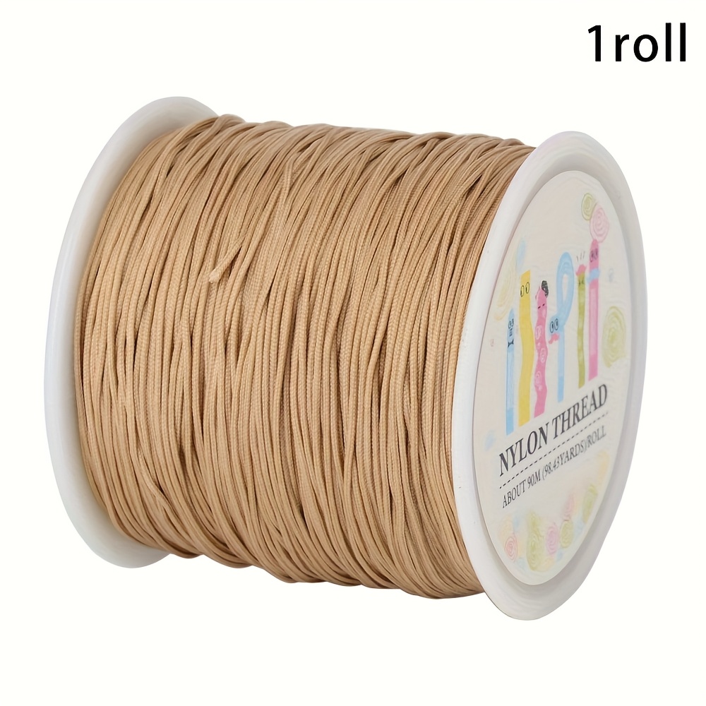TEMU 1roll Nylon Thread 0.8mm About 98.43yards/roll(90m/roll) Beading Cords & Threads