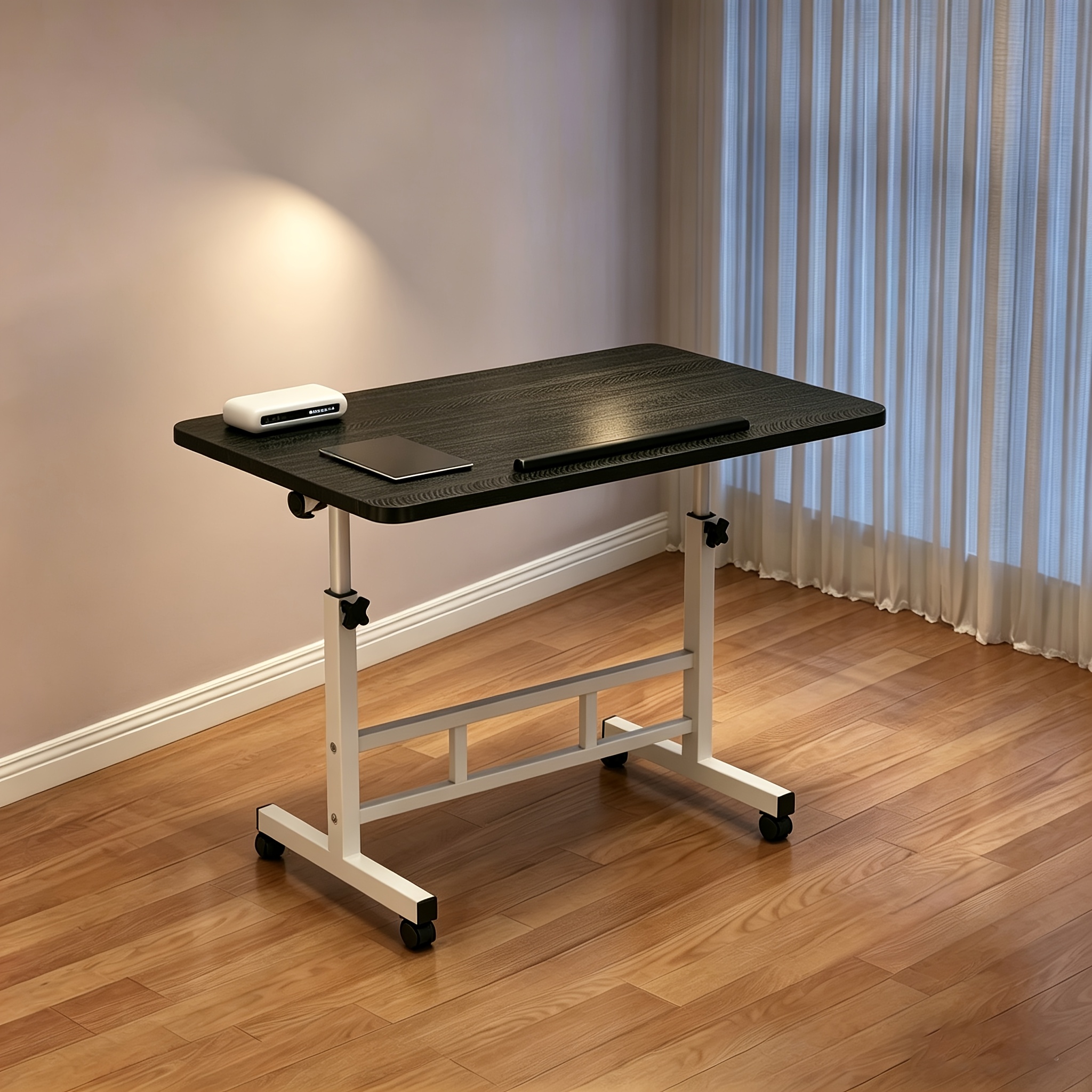 TEMU Adjustable Height & Tilting Desk With Lockable Casters, Multi-use Mobile Computer Desk For Home Office & Art, Multiple Colors