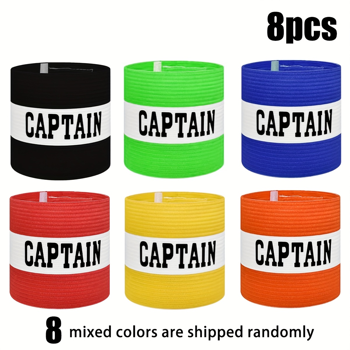 TEMU 4/8pcs Random Colors, Mixed Shipment - Striped Soccer Armbands - Wear-resistant Elastic Style - Adjustable Nylon Armbands - Sports Training