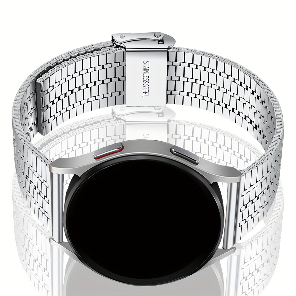 TEMU 20mm 22mm Width Interface Strap Suitable For Galaxy Watch 7 6 5 4 40mm 44mm 6classic 47mm 43mm Gear Frontier Stainless Steel Strap Suitable For