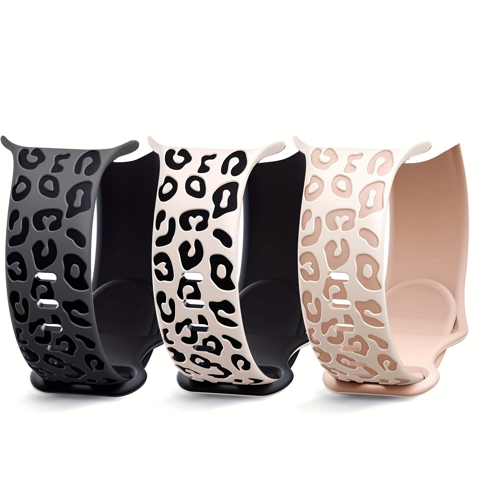 E-shop 3er Pack Gravierte Leopard Armbänder Kompatibel mit für Apple Watch Armband 40mm 41mm 38mm 45mm 44mm 42mm 49mm für Damen Herren, Cheetah Süß