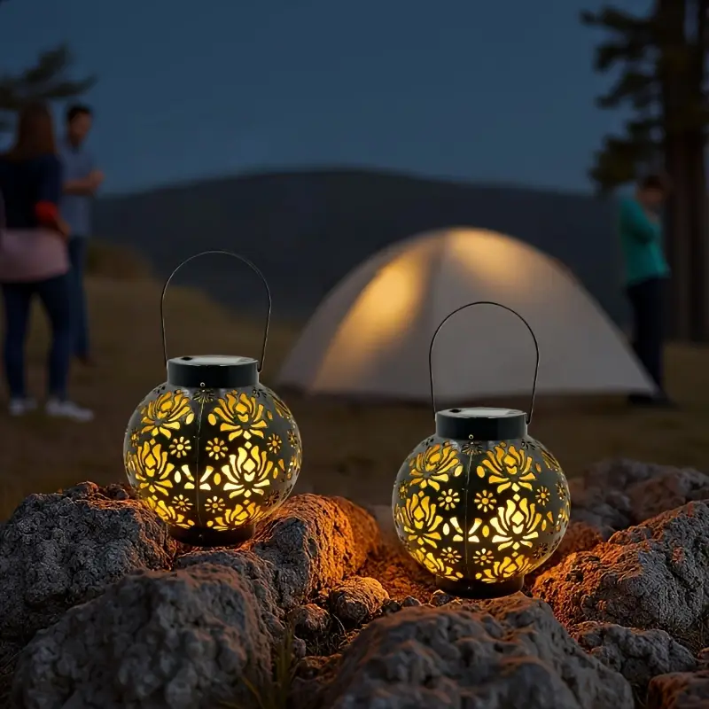 2er Set Solar-Hängelaternen Mit Flammeneffekt – Wasserdicht IP65, ABS, 1200 MAh, Automatisches Ein-/Ausschalten, 6–10 H Leuchtdauer, Für Garten, Terrasse & Balkon