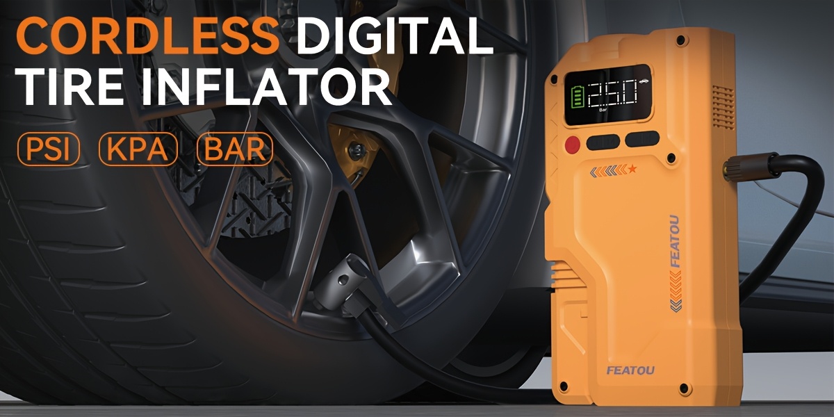 7000a jump starter with air compressor portable car jump starter 5000a 7000    pack with150psi digital tire inflator car battery charger portable for 10   or 9 0l diesel fast charging usb output led emergency lighting Product details 7