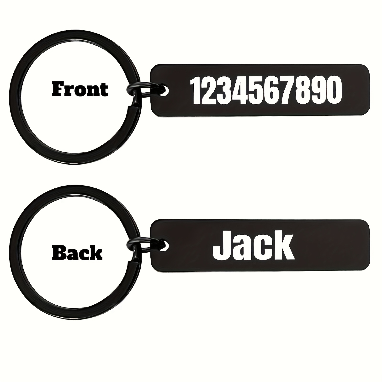 TEMU A Personalized Keychain With Laser-engraved Name And Phone Number - Custom Dog Tag, Bag Accessory, Anti-loss Car Keychain, Any Text