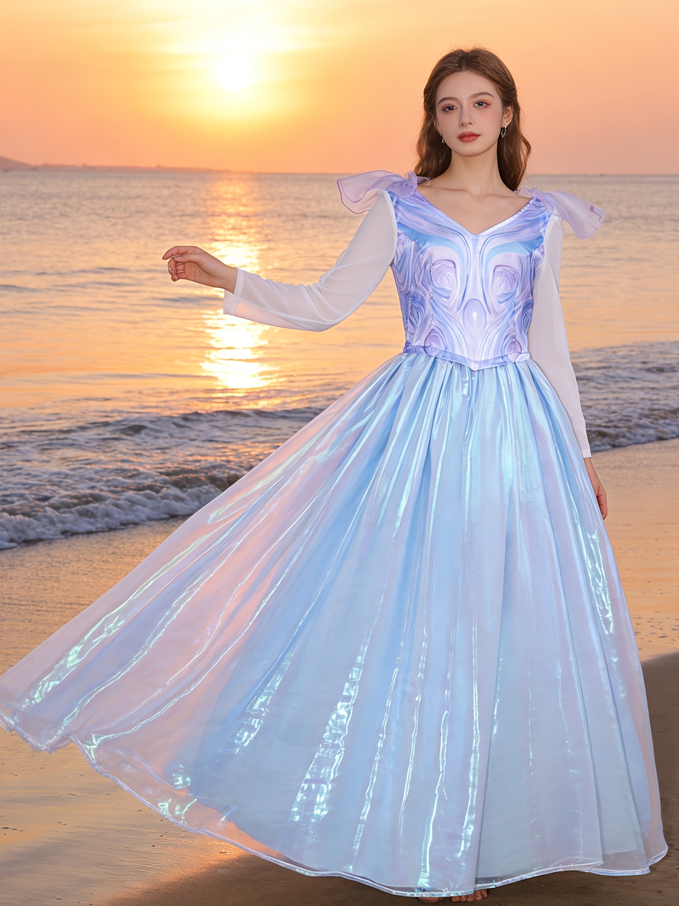 sachin and babi light blue dress Shop Girls' Princess Snow Fairy Tale Costume