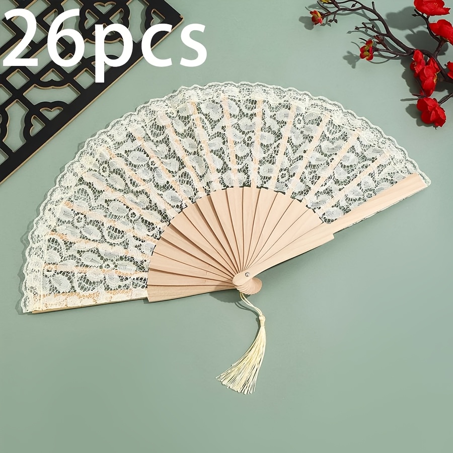 Personalized Handheld Fan with Lace Surface
