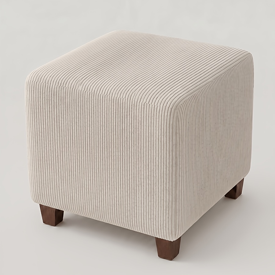 TEMU Brand New T-shaped Fleece Square Footstool Cover. Fully Enclosed Elasticized Cover With Elastic Band, Non-slip Material, , Hand Or Machine