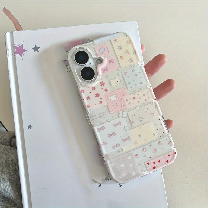 TEMU Coque de téléphone : 1 pièce, coque épissée, compatible avec plusieurs modèles d'iPhone, y 17/16/15/14/13/12/11 Pro Max/Plus/X/8/7. Un cadeau