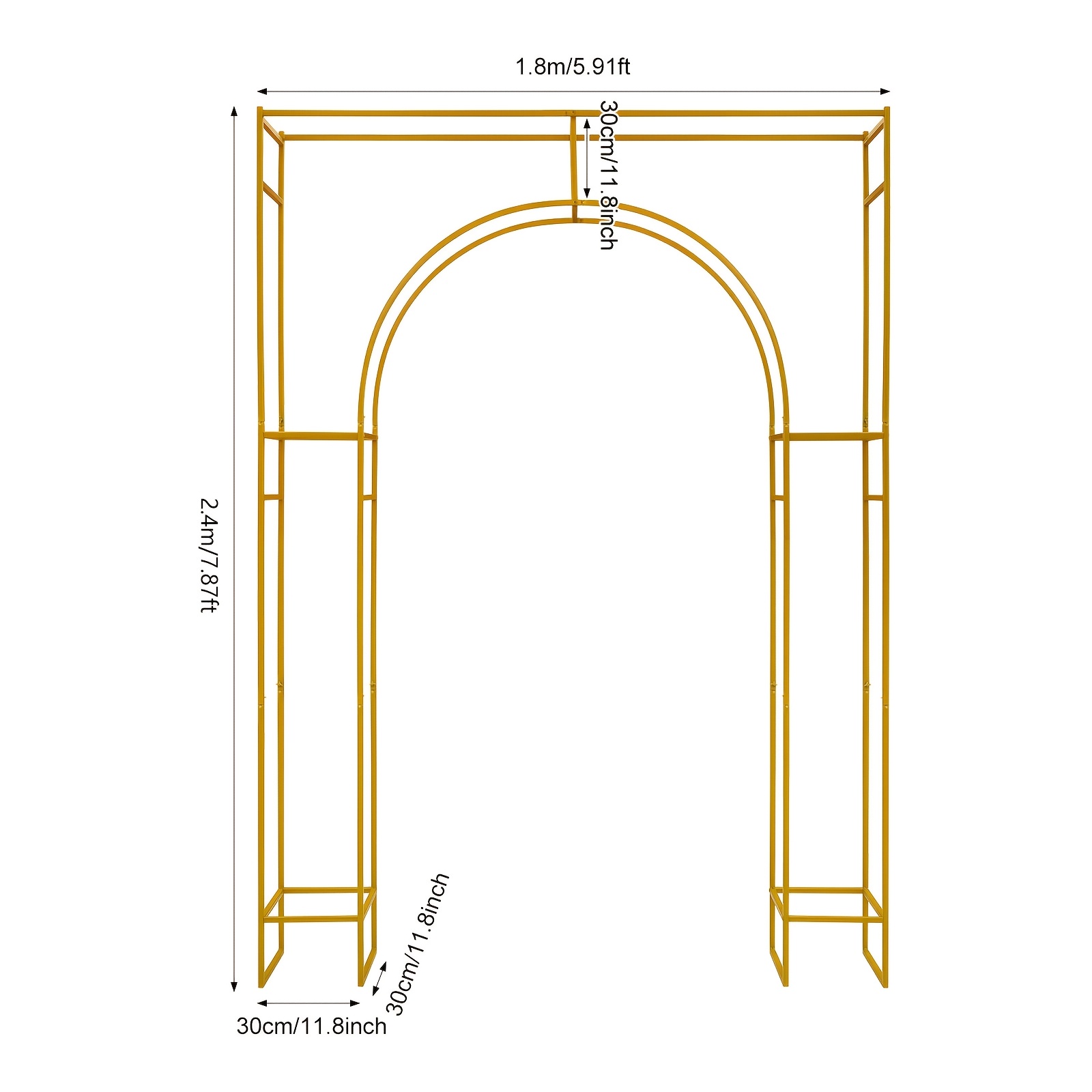 Image of Arch Stand 7.87ft Tall, Heavy Duty Carbon Steel Backdrop Frame With 44lbs Load Capacity For Indoor Outdoor Wedding Ceremony, Party Decoration, Photo Booth Background With Easy Assembly