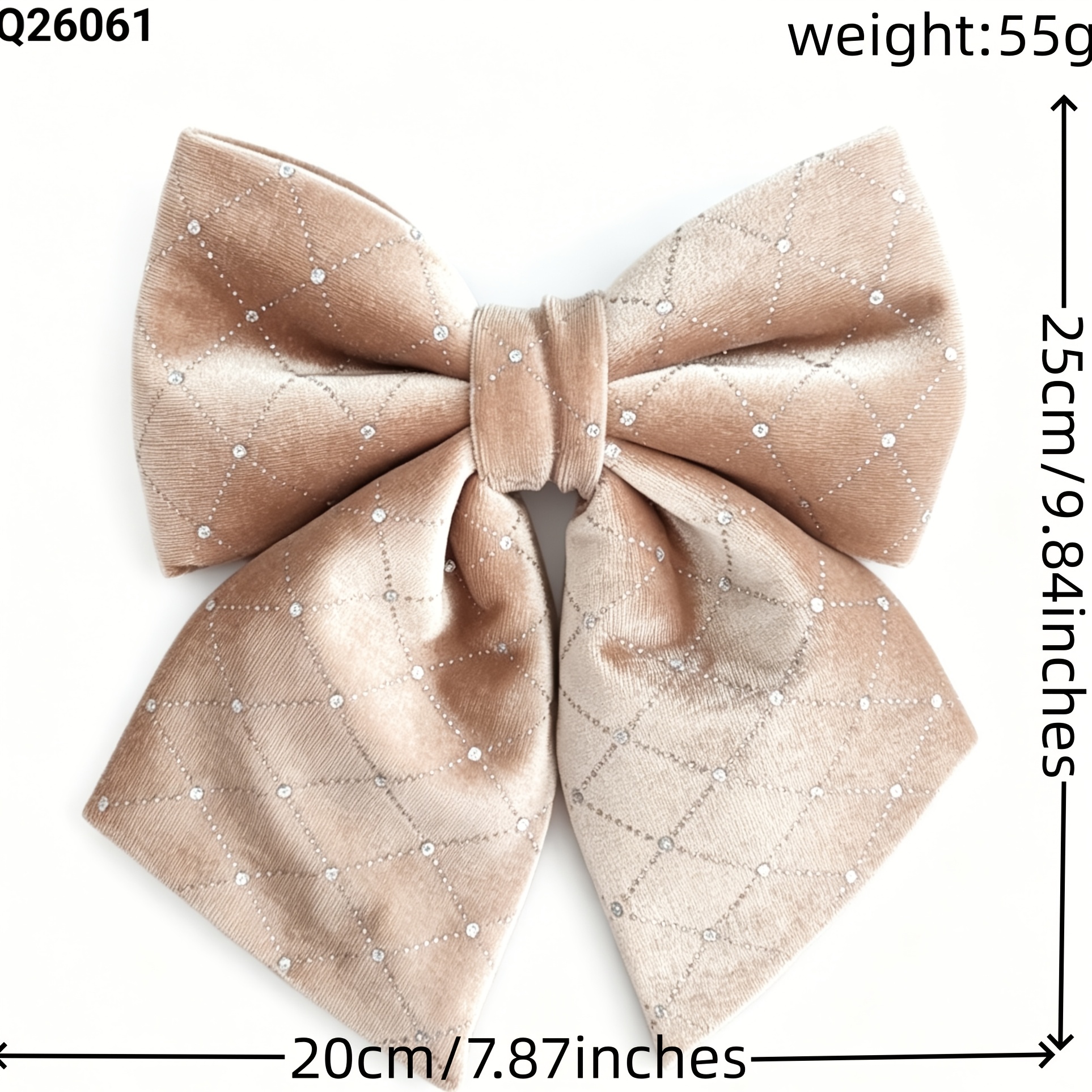 TEMU Diamond Sequined Velvet Bow Large Light Luxury Fabric Bow Pendant Home Decor Decoration Bow