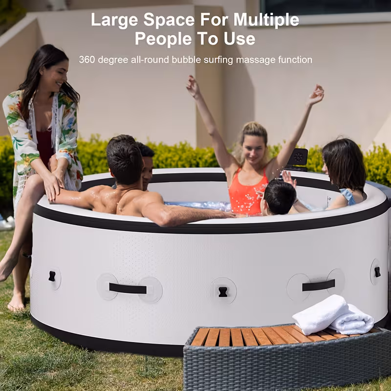 outdoor spa for , foldable tub with adjustable heating, mood lights and insulated cover, built in filtration system for relaxation, recovery and backyard Product details 3