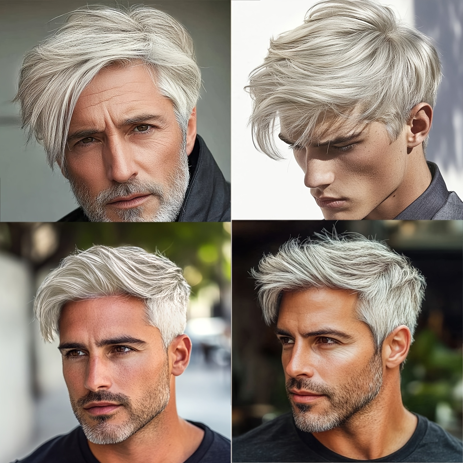 corta hombres corte peluca sintética color Temu Uruguay