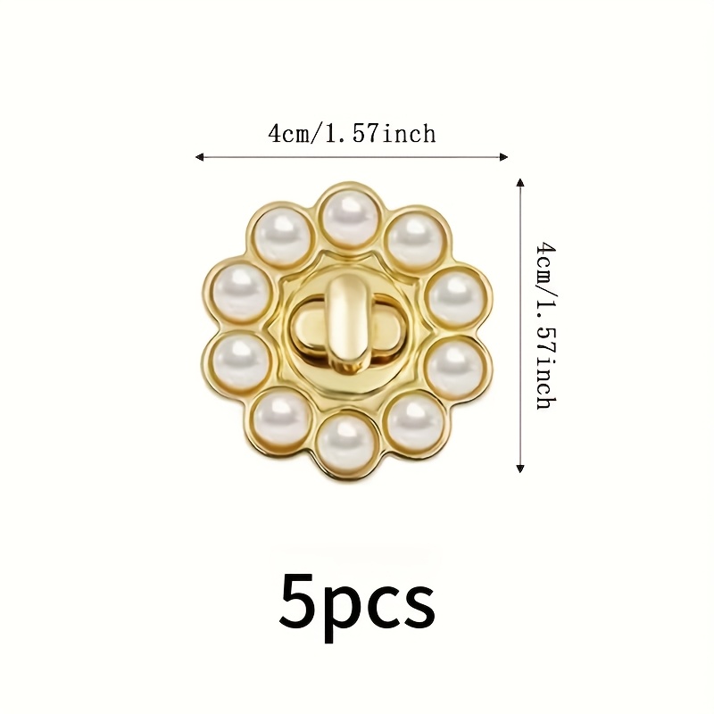 TEMU Lot de 5 Fermoirs Rotatifs Métalliques Dorés - Fermoirs Rotatifs de Fleur à 5 Pétales pour Sacs à Main, Épaule/Bandoulière, Fabrication de
