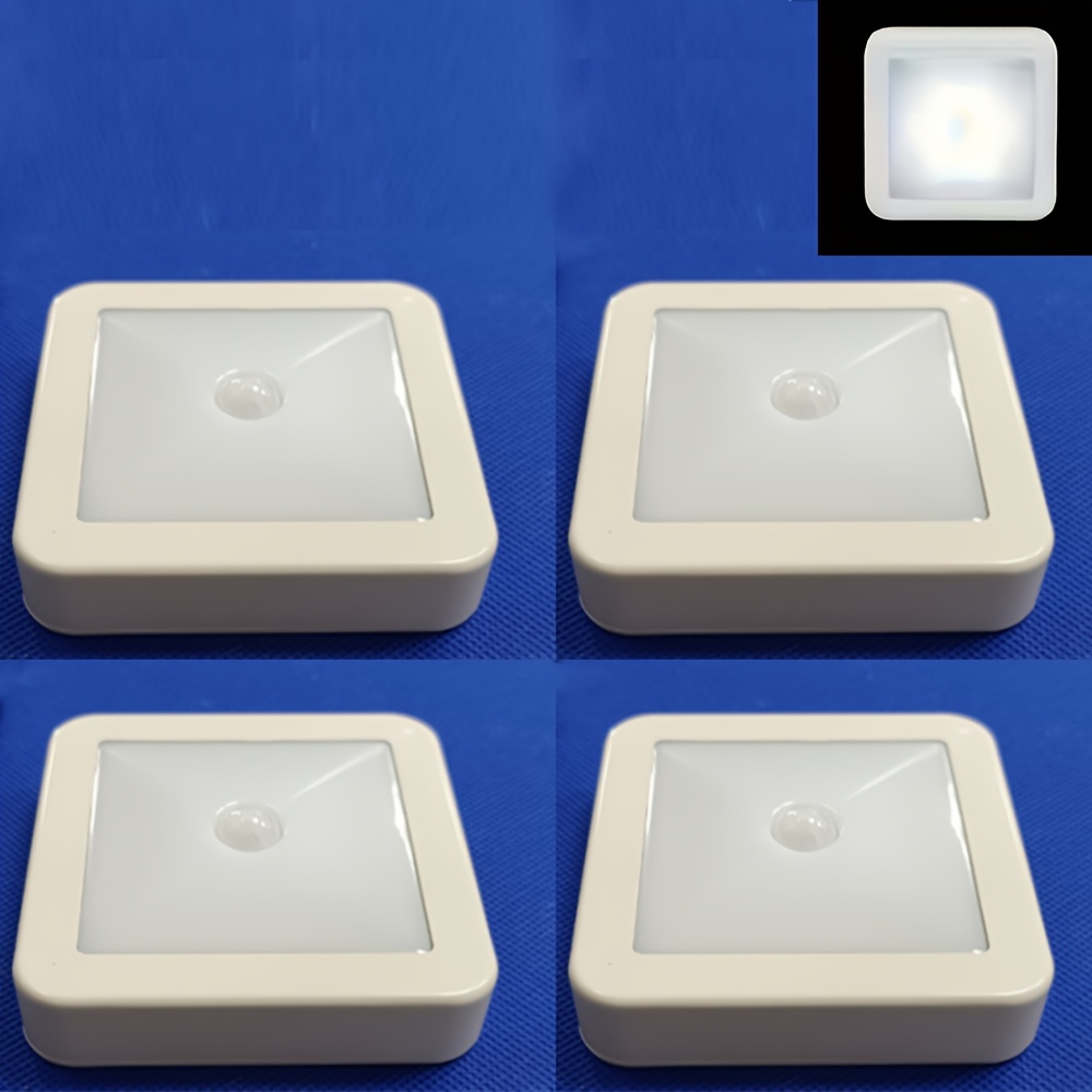 TEMU 4pcs -sensor 6-led Floor/ceiling/wall Light Set With A Design, Ideal For , Stairwells, Living Rooms, Bedrooms (batteries Not Included), Homes,