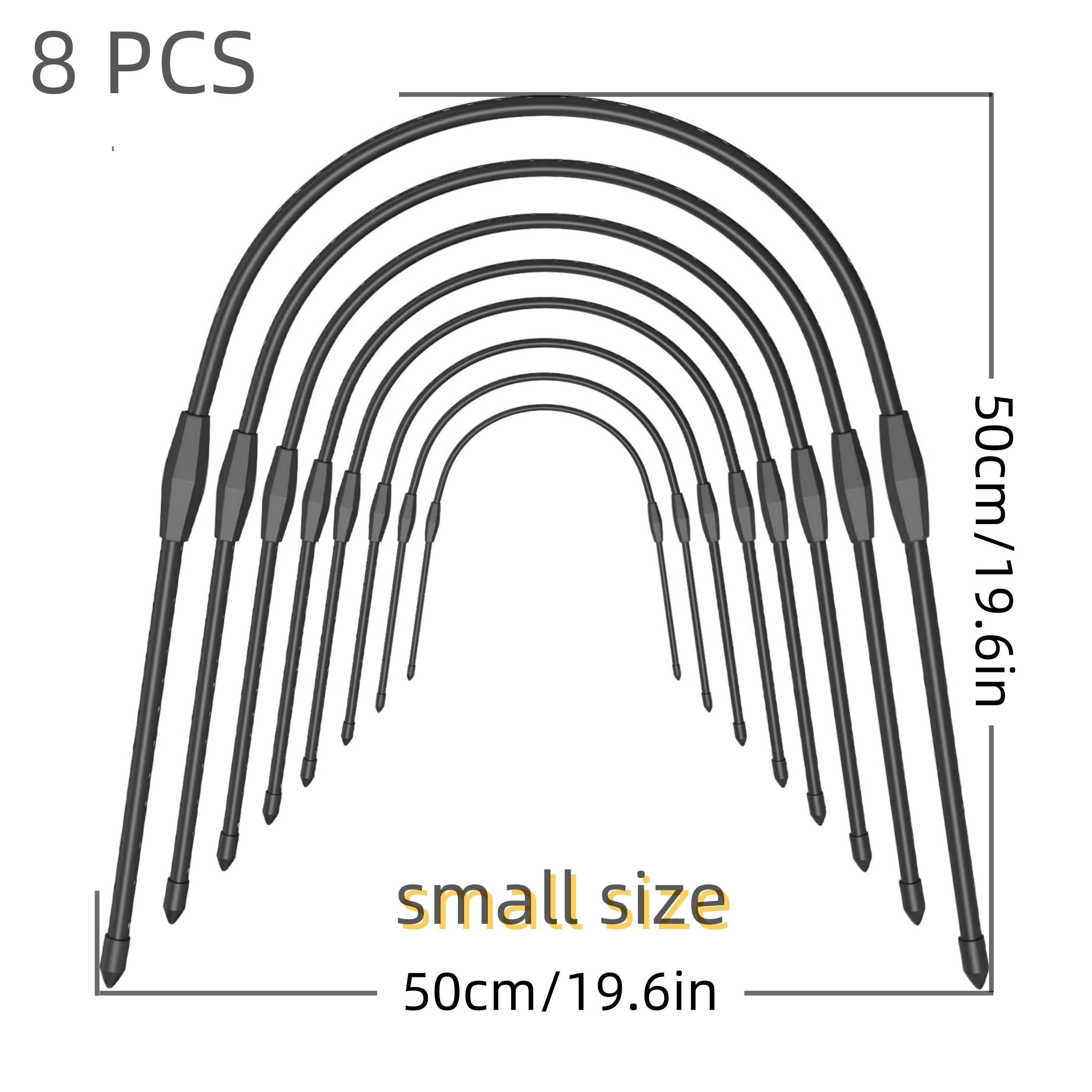 8pcs Garden Hoops For Raised Beds, Greenhouse Hoops For Row Cover Garden Netting, Rust-Free Garden Tunnel, Reuseable Gardening Supplies For Plants