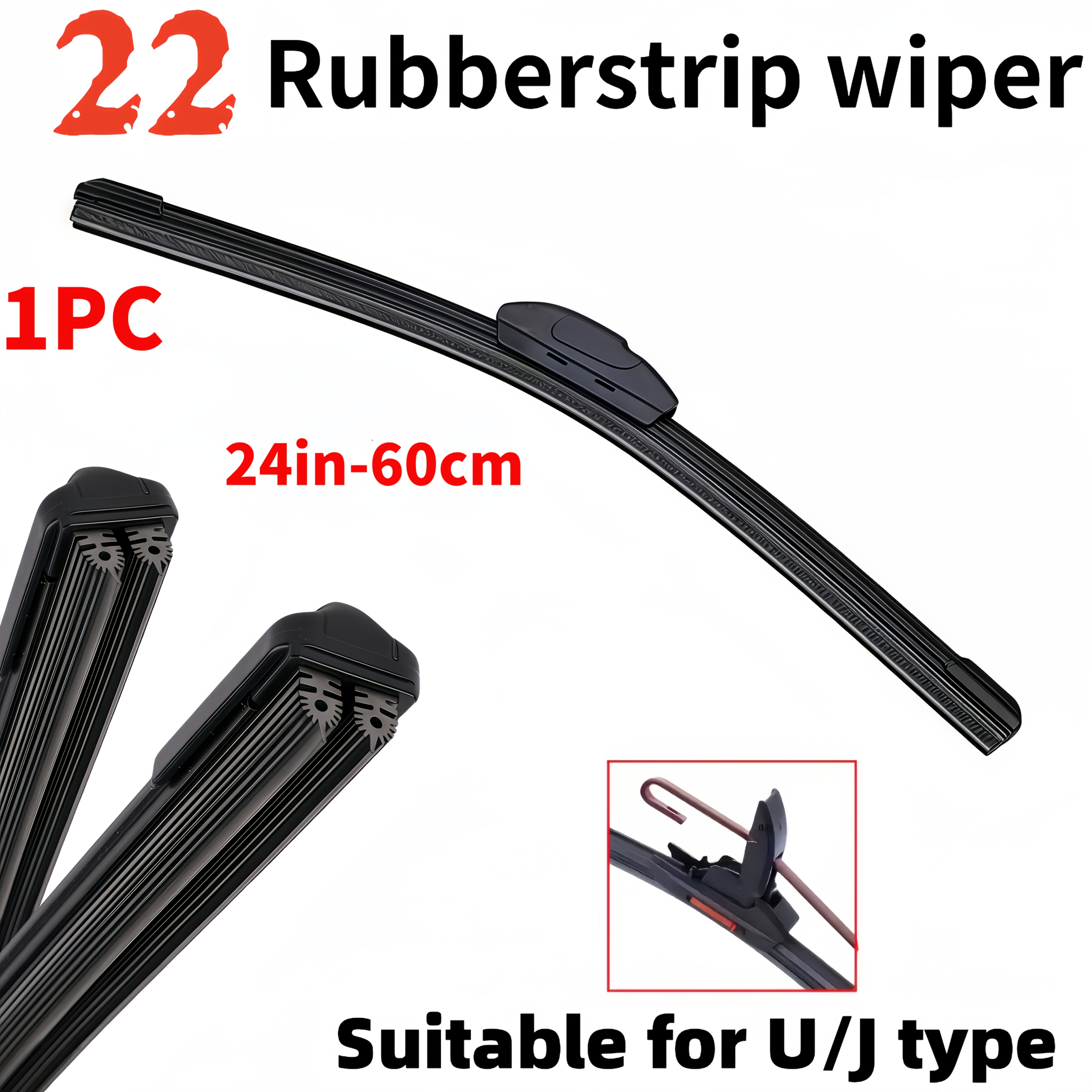 TEMU Newly Upgraded Wiper Blades With Clarity, Sturdy And Durable - Car Windshield Washer Blades - Complete Sizes 14-28 Inches / Compatible With U/j