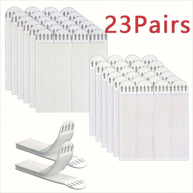 TEMU Large Picture Hanging Strips Heavy Duty, 23-pairs (46 Strips) Sticky Picture Hangers For Walls Hanging Without Nail, No Nails Refill Adhesive