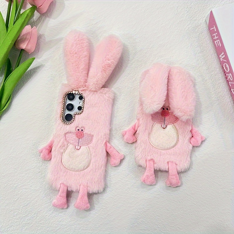 

Plush Cute Rabbit Mobile Phone Case, Suitable S24/s24plus/s24ultra/s23/s23plus/s22/s22plus/s22ultra/advanced Sense Anti-fall Mobile Phone Protective Case