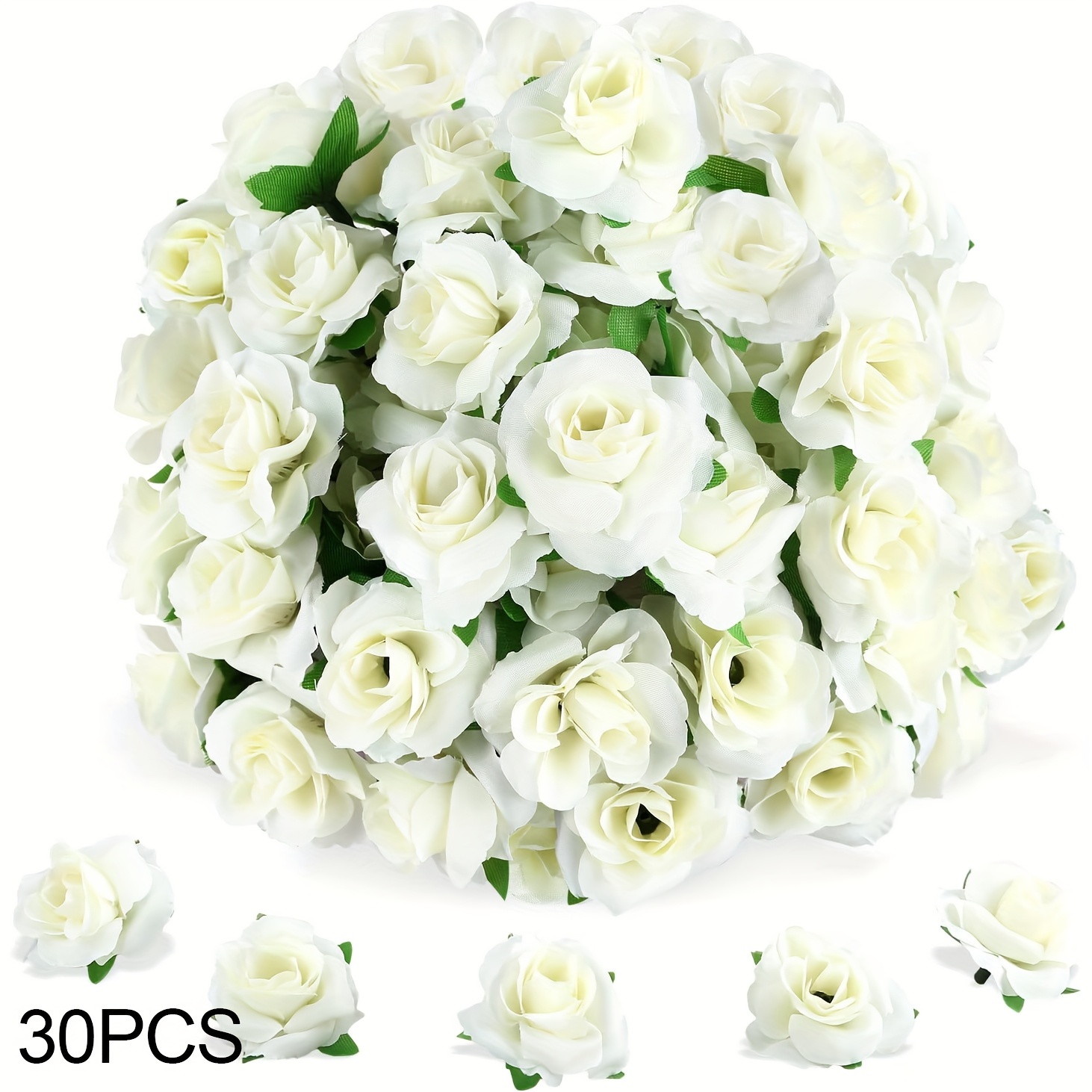 TEMU 30 unidades de cabezas de flores sintética, mini rosas para de boda , de mesa y decoraciones para fiestas en casa