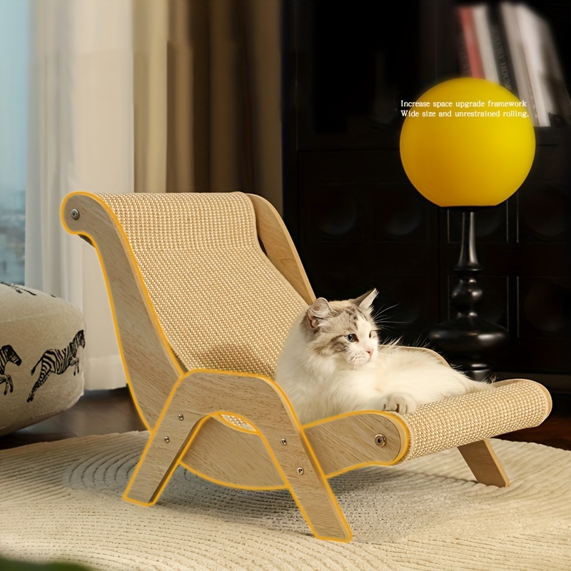   durable jute cat scratching chair -   indoor pet furniture,   cushion design,   for living room and bedroom easy assembly, cat lounge 0
