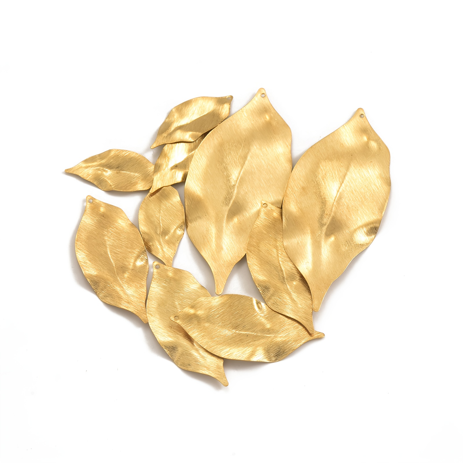 6pcs Original Brass DIY Jewelry Accessories, Leaf Pendants